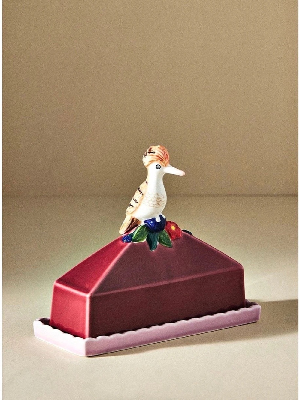 Anthropologie Loro Bird Butter Dish